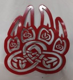 red-powder-coated-bear-metal-art